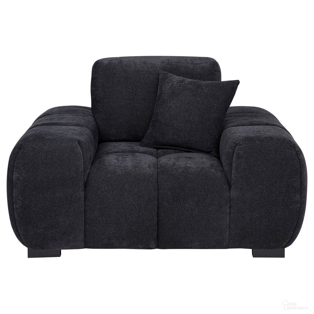 The appearance of Octavia Fabric Upholstered Track Arm Accent Chair In Black designed by Coaster in the modern / contemporary interior design. This black piece of furniture  was selected by 1StopBedrooms from Octavia Collection to add a touch of cosiness and style into your home. Sku: 511063. Material: Fabric.
