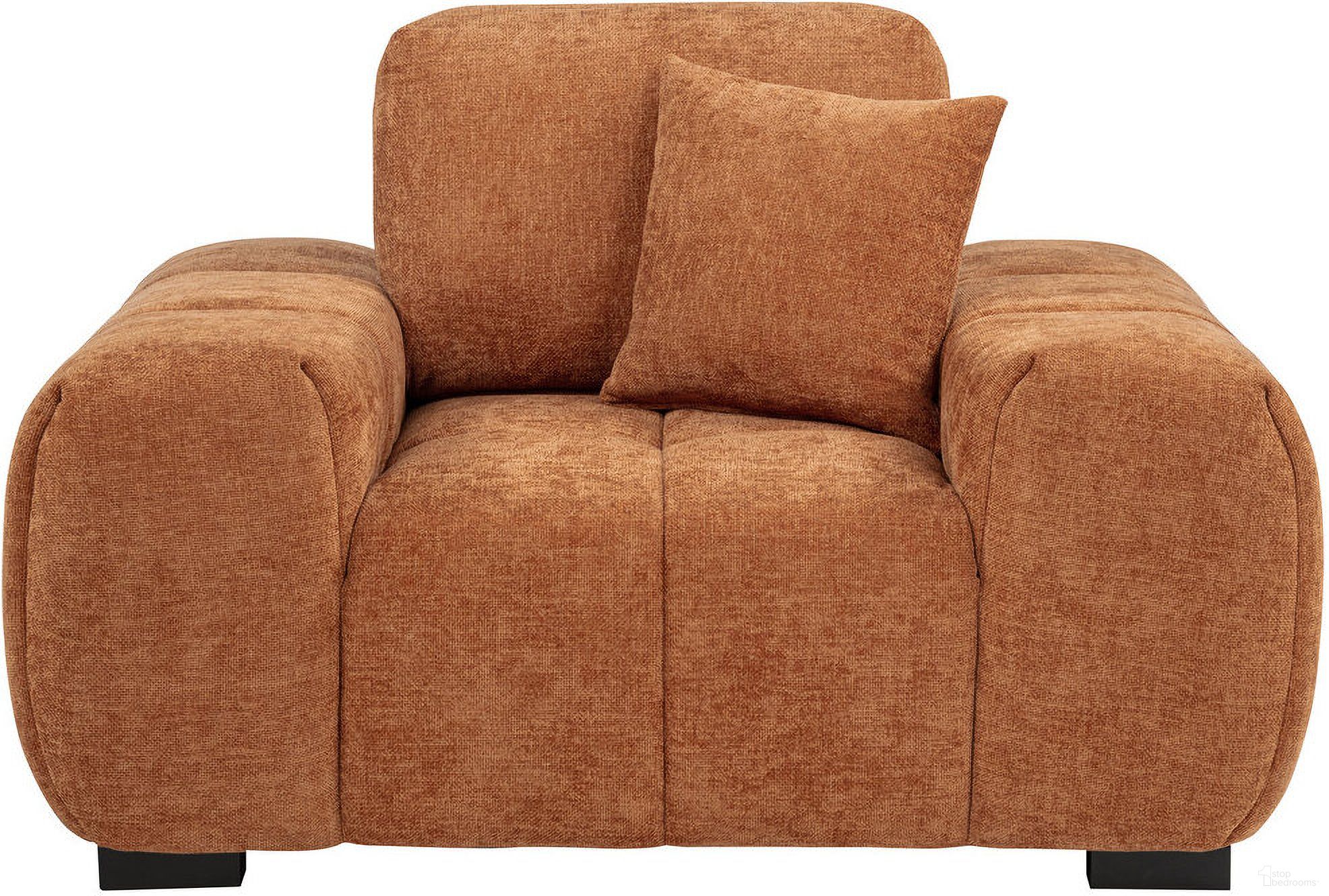 The appearance of Octavia Fabric Upholstered Track Arm Accent Chair In Orange designed by Coaster in the modern / contemporary interior design. This orange piece of furniture  was selected by 1StopBedrooms from Octavia Collection to add a touch of cosiness and style into your home. Sku: 509353. Material: Polyester.