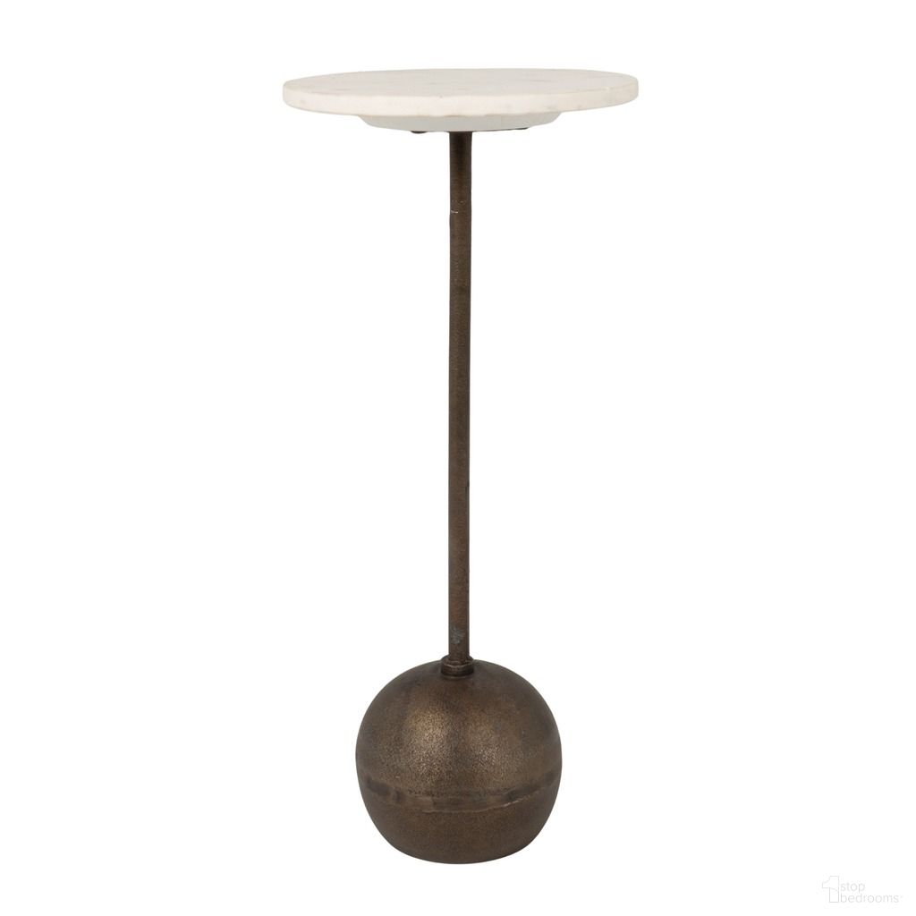 The appearance of Octavia Round Marble Top Accent Table with Sculptural Ball Base In Bronze designed by Rowena Interiors in the modern / contemporary interior design. This bronze piece of furniture  was selected by 1StopBedrooms from Octavia Collection to add a touch of cosiness and style into your home. Sku: EC2227. Material: Aluminum.
