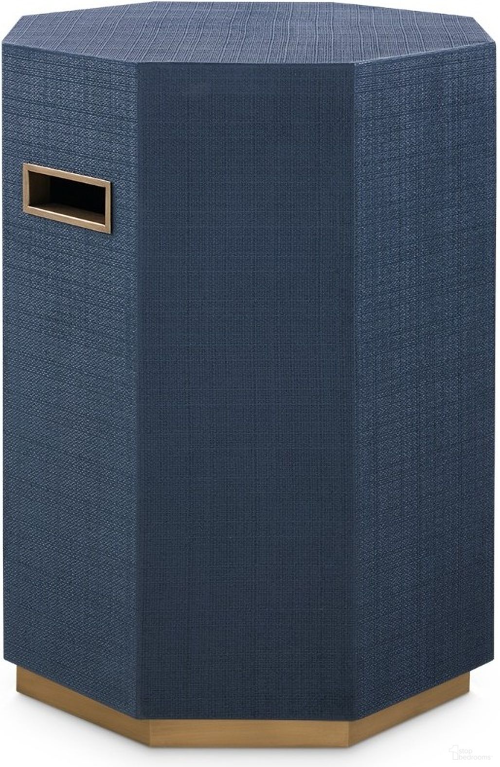 The appearance of Octavia Side Table In Storm Blue designed by Villa & House in the transitional interior design. This blue piece of furniture  was selected by 1StopBedrooms from Octavia Collection to add a touch of cosiness and style into your home. Sku: OCT-100-538. Material: Linen.