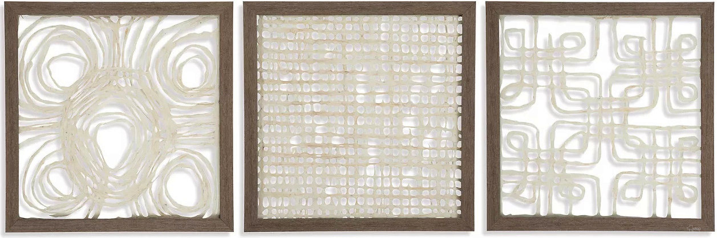 The appearance of Odella Cream And Taupe Wall Decor Set of 3 designed by Signature Design by Ashley in the modern / contemporary interior design. This cream/taupe piece of furniture was selected by 1StopBedrooms from Odella Collection to add a touch of cosiness and style into your home. Sku: A8010009. Material: Glass.