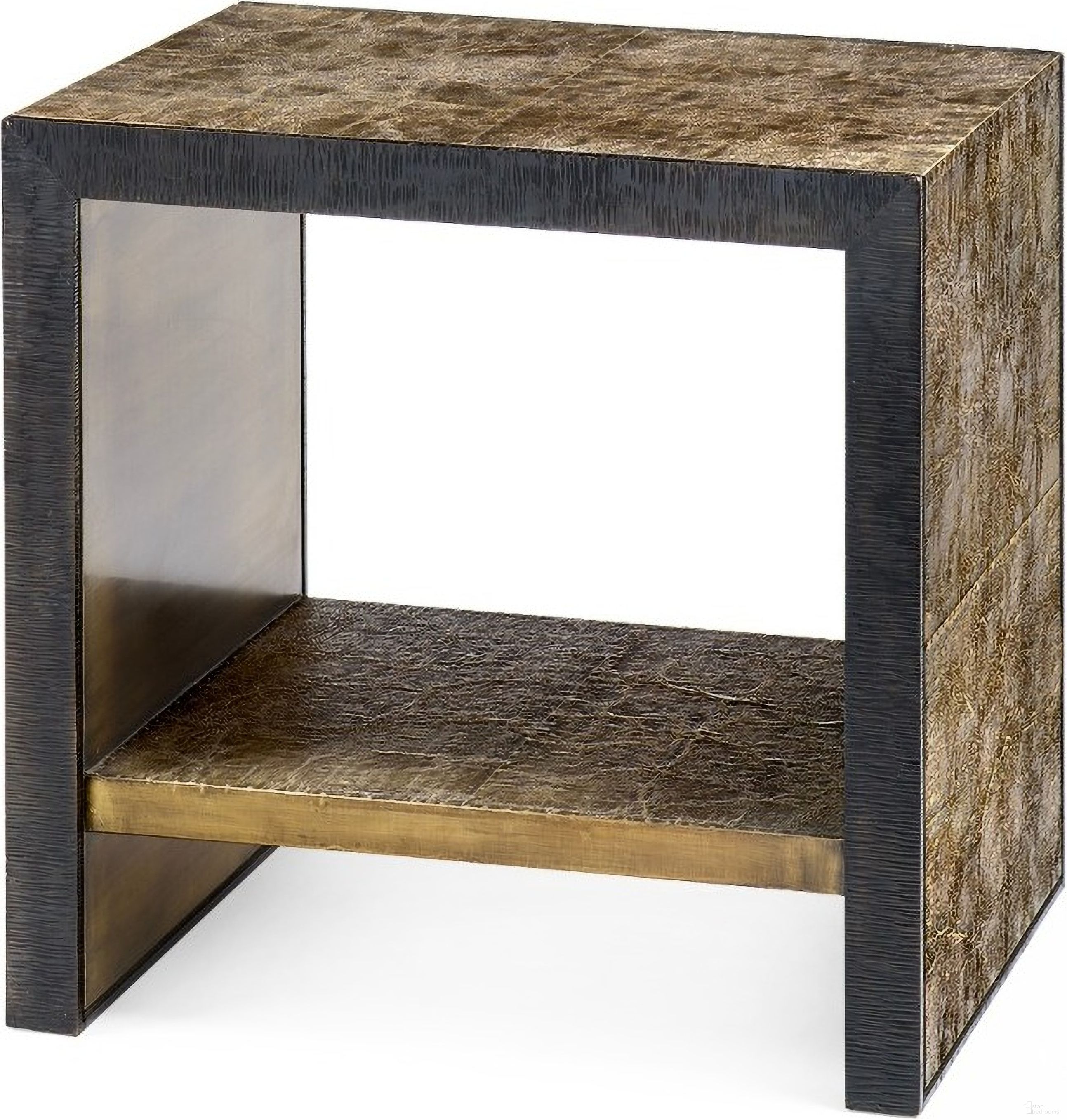 The appearance of Odeon Side Table In Antique Brass and Dark Bronze designed by Villa & House in the transitional interior design. This antique brass piece of furniture was selected by 1StopBedrooms from Odeon Collection to add a touch of cosiness and style into your home. Sku: ODE-100-803.