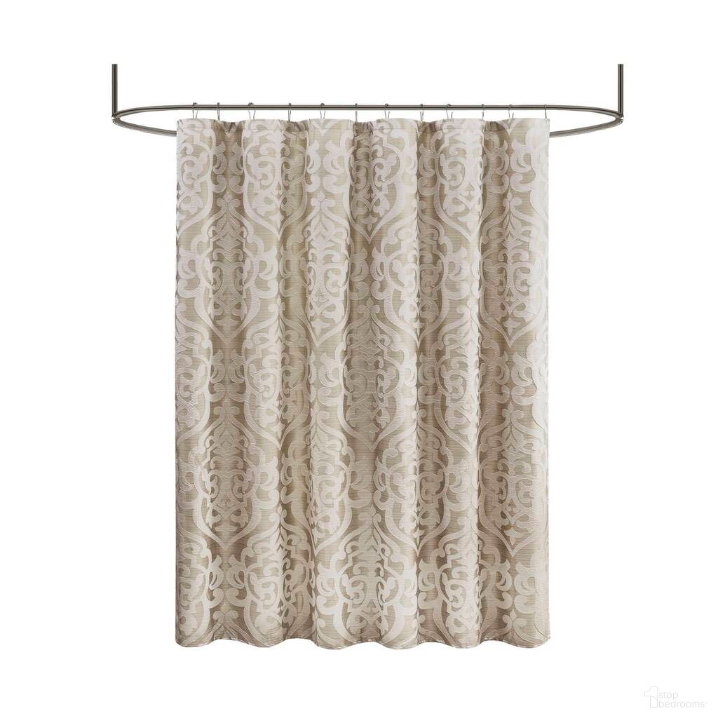The appearance of Odette Jacquard Shower Curtain In Ivory and Tan designed by Olliix in the traditional interior design. This ivory and tan piece of furniture  was selected by 1StopBedrooms from Odette Collection to add a touch of cosiness and style into your home. Sku: MP70-8084. Material: Polyester.