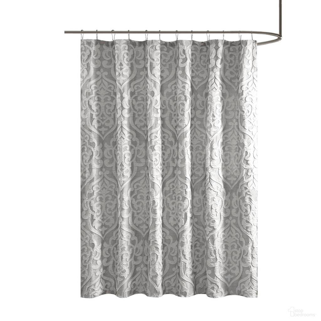 Odette Jacquard Shower Curtain In Silver