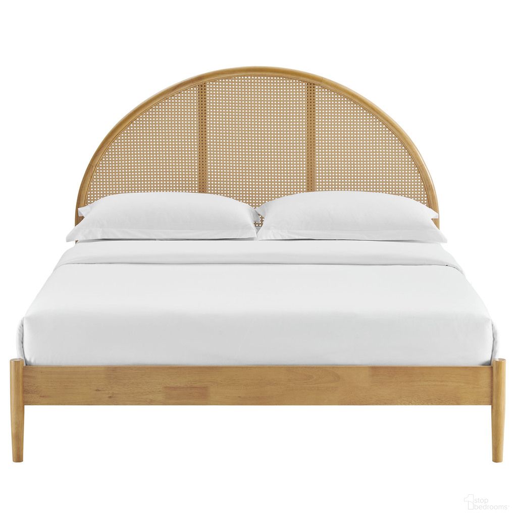The appearance of Odette Queen Arched Rattan Cane Platform Bed In Oak designed by Modway in the modern / contemporary interior design. This oak piece of furniture was selected by 1StopBedrooms from Odette Collection to add a touch of cosiness and style into your home. Sku: MOD-7214-OAK-1;MOD-7214-OAK-2. Bed Type: Platform Bed. Bed Size: Queen. Material: Cane.