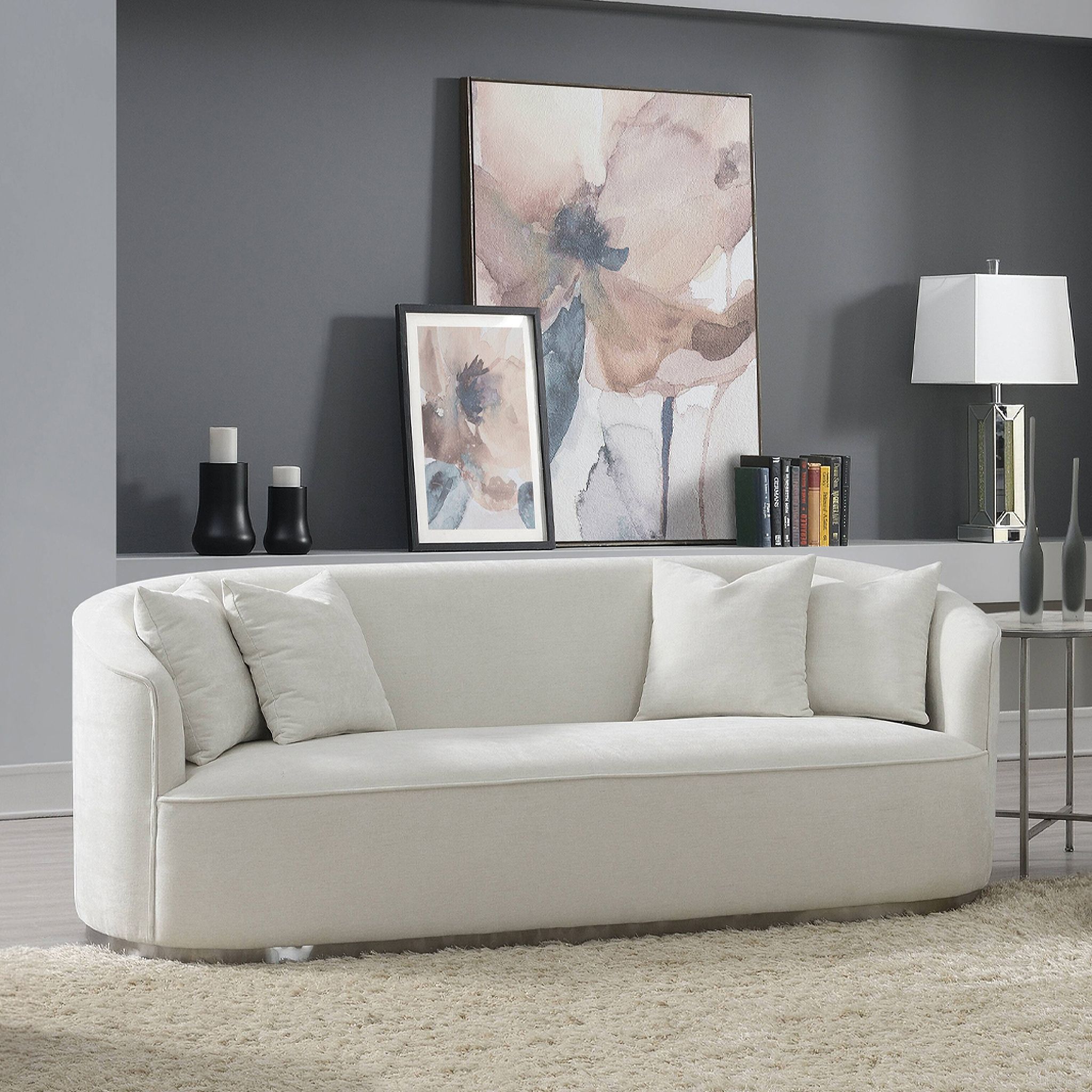 The appearance of Odette Sofa with 4 Pillows In Beige Chenille designed by ACME in the modern / contemporary interior design. This beige piece of furniture was selected by 1StopBedrooms from Odette Collection to add a touch of cosiness and style into your home. Sku: LV01917. Material: Chenille.