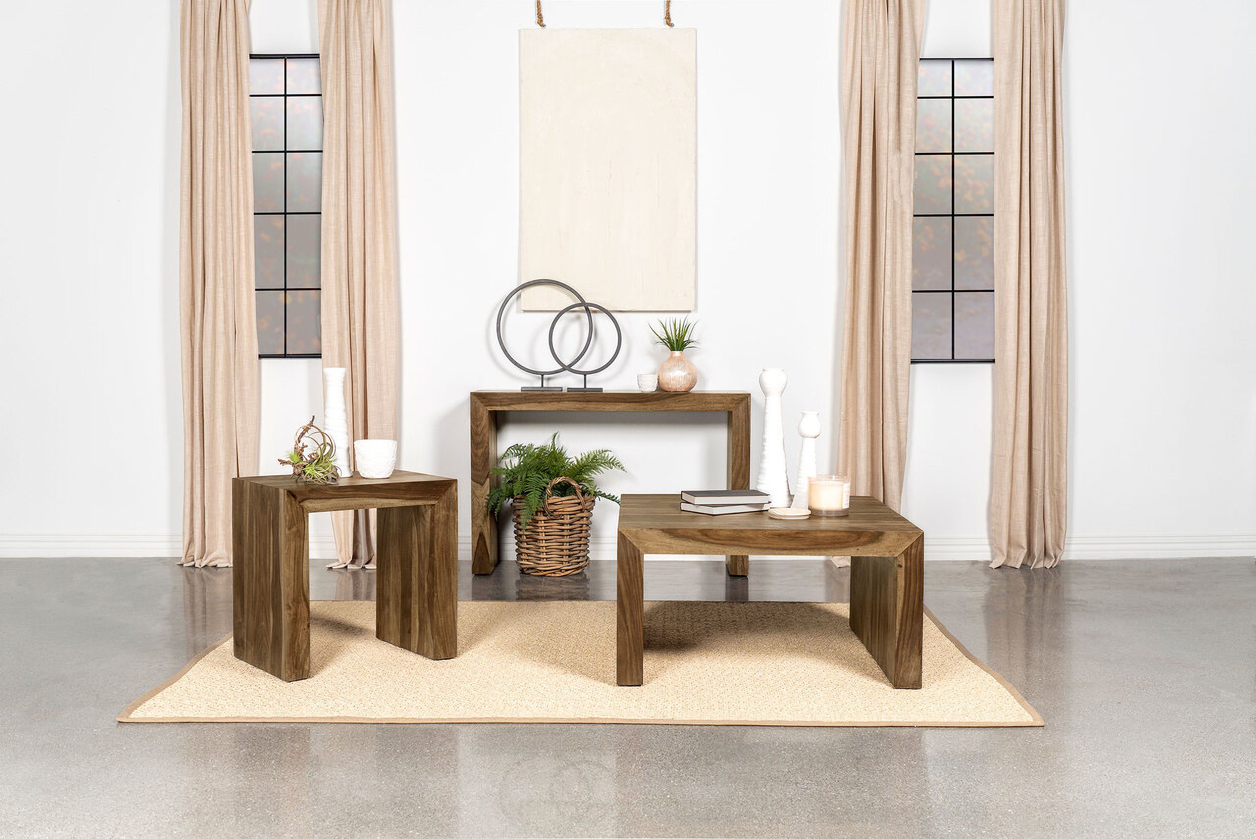 The appearance of Odilia Square Solid Wood Occasional Table Set In Auburn designed by Coaster in the country / farmhouse interior design. This auburn piece of furniture  was selected by 1StopBedrooms from Odilia Collection to add a touch of cosiness and style into your home. Sku: 708418;708417. Material: Wood.