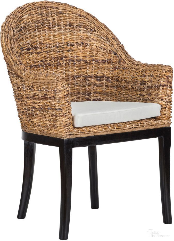 The appearance of Odisha Arm Chair In Multi Brown/Cream/Black designed by Classic Home in the transitional interior design. This multi brown/cream/black piece of furniture  was selected by 1StopBedrooms from Odisha Collection to add a touch of cosiness and style into your home. Sku: 53004790. Chair Type: Arm Chair. Material: Rattan Abaca.