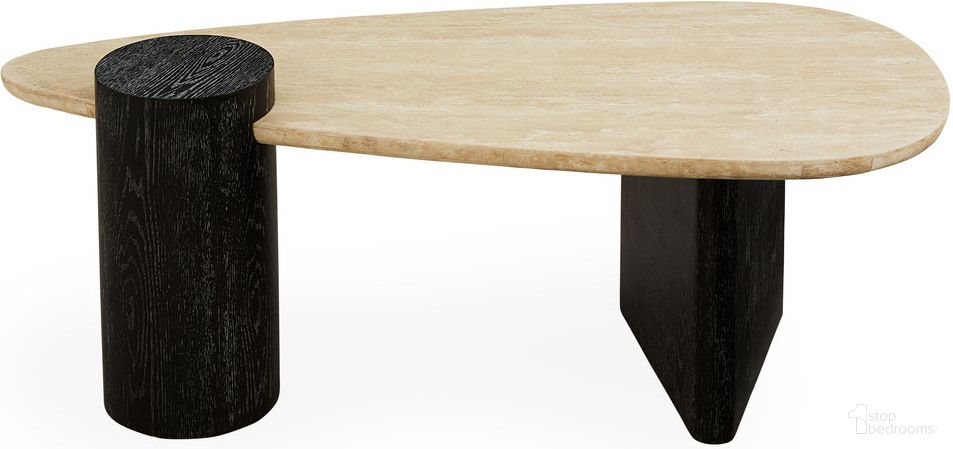 The appearance of Oeuf Travertine Cocktail Table In Natural Travertine and Ebonized Oak designed by Jonathan Adler in the modern / contemporary interior design. This natural travertine and ebonized oak piece of furniture was selected by 1StopBedrooms from Oeuf Collection to add a touch of cosiness and style into your home. Sku: 33422. Material: Travertine.