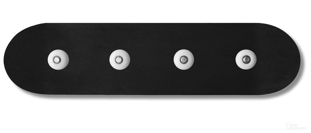 Off the Wall Skateboard Decko-Board Coat Rack In Black and White