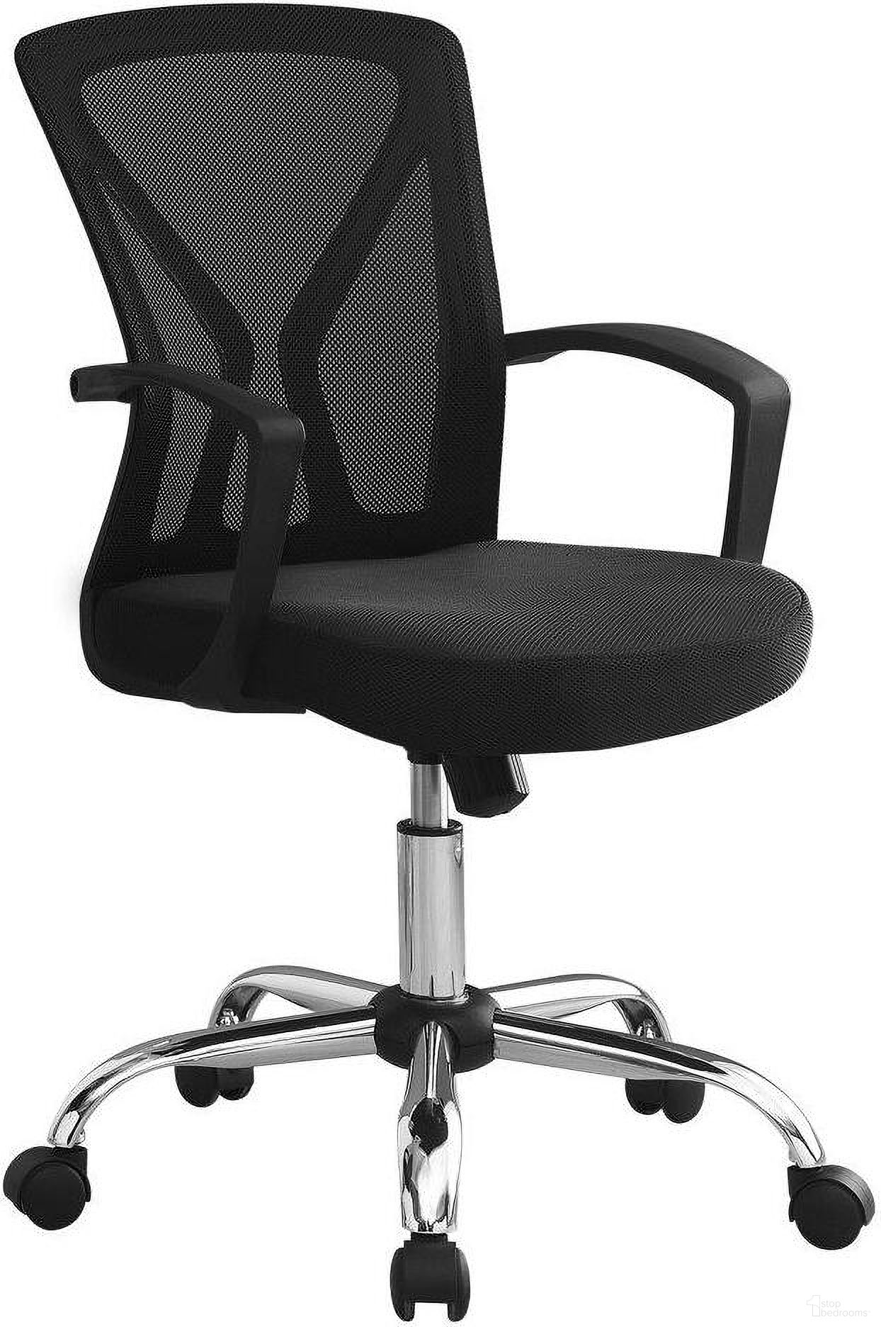 Office Chair In Black And Chrome Base On Castors