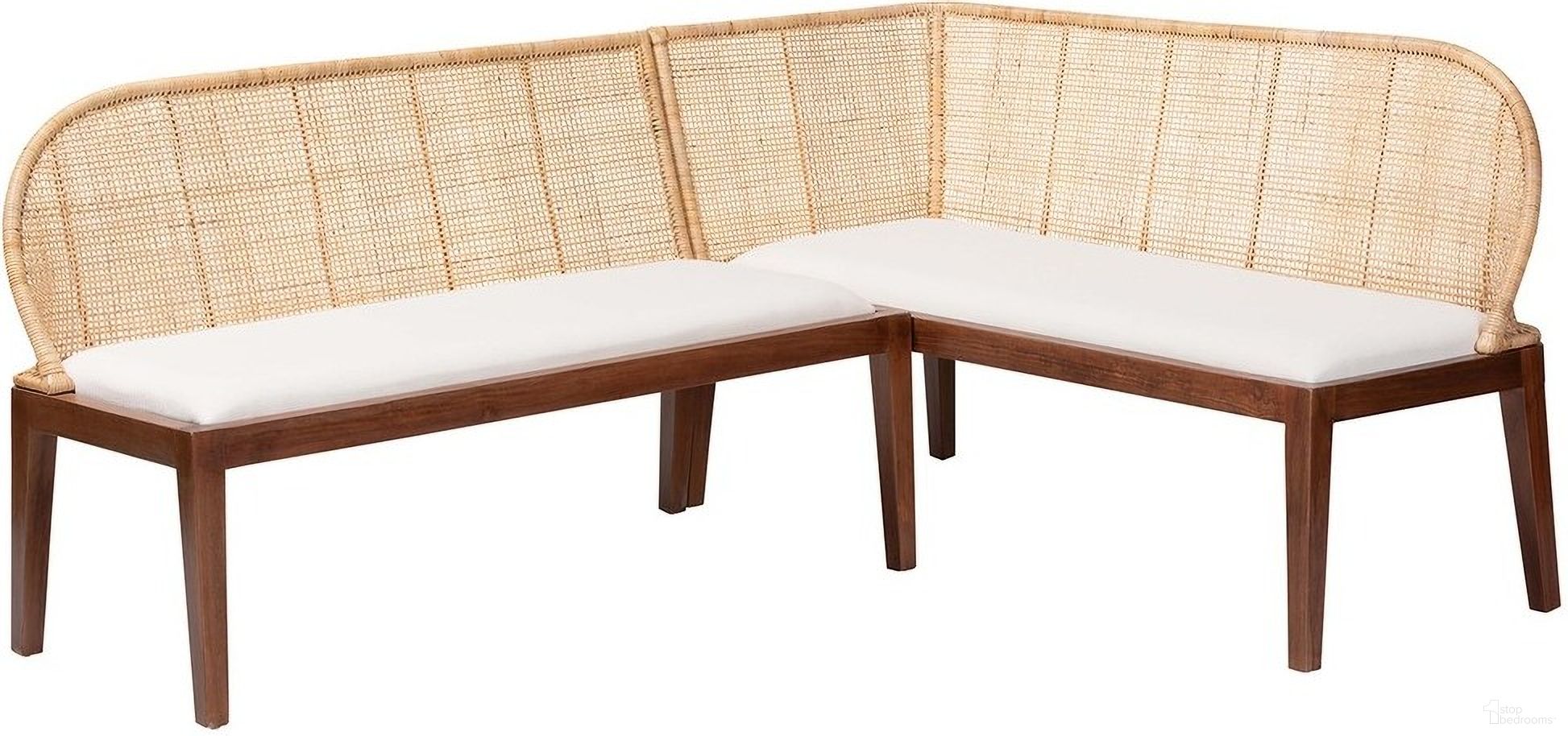 The appearance of Okinawa Corner Bench with Cushion Set of 2 In Honey designed by Baxton Studio in the bohemian interior design. This honey piece of furniture was selected by 1StopBedrooms from Okinawa Collection to add a touch of cosiness and style into your home. Sku: Okinawa-Light Honey/Light Brown-2PC Bench Set. Material: Plywood.