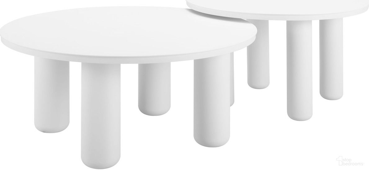 Ola 2-Piece Coffee Table Set In White