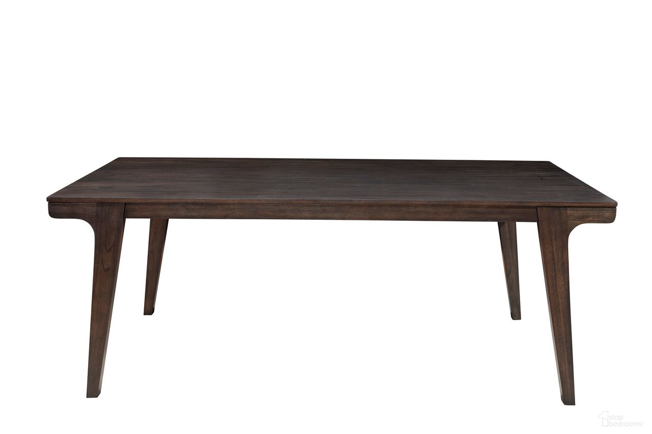 The appearance of Olejo Fixed Top Dining Table In Chocolate designed by Alpine in the modern / contemporary interior design. This chocolate piece of furniture was selected by 1StopBedrooms from Olejo Collection to add a touch of cosiness and style into your home. Sku: 3315-01. Table Base Style: Legs. Table Top Shape: Rectangular. Material: Solid Pine. Size: 38" x 78".