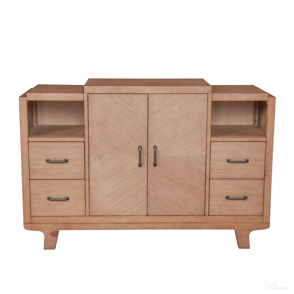The appearance of Olejo Sideboard In Natural designed by Alpine in the modern / contemporary interior design. This natural piece of furniture was selected by 1StopBedrooms from Olejo Collection to add a touch of cosiness and style into your home. Sku: 3426-06. Material: Solid Pine.