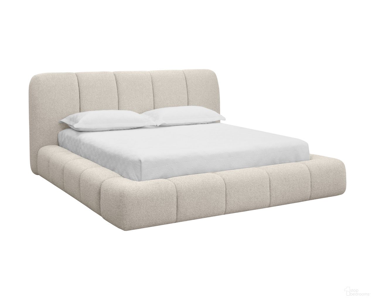 Olena King Platform Bed In Santa Cruz Oatmeal