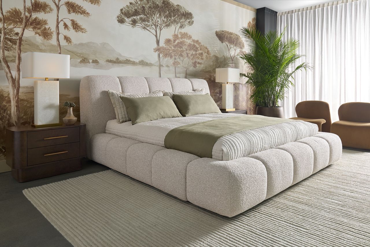 Olena Platform Bedroom Set In Santa Cruz Oatmeal