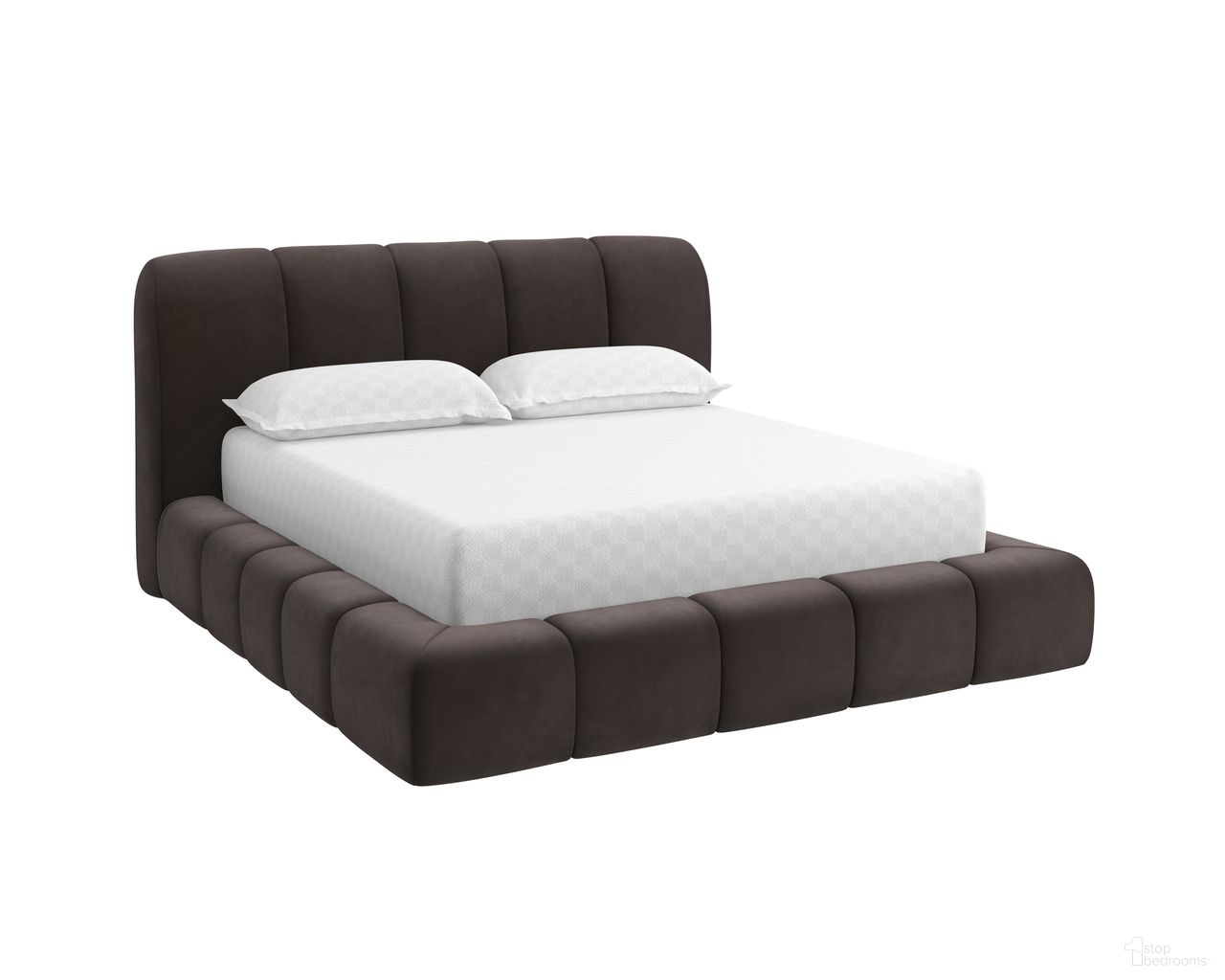 Olena Queen Platform Bed In Meg Ash