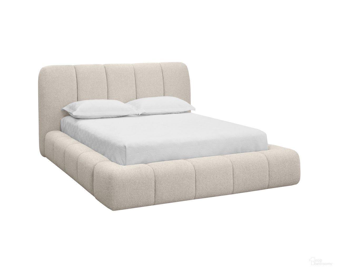 Olena Queen Platform Bed In Santa Cruz Oatmeal