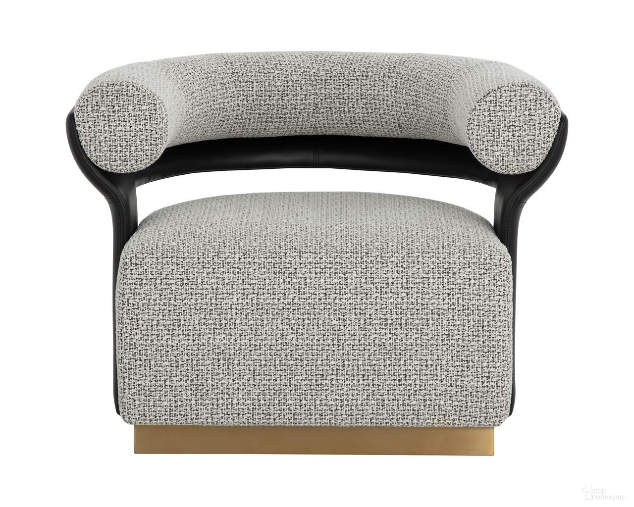 Olida Swivel Lounge Chair In Helios Check Black and Napa Black