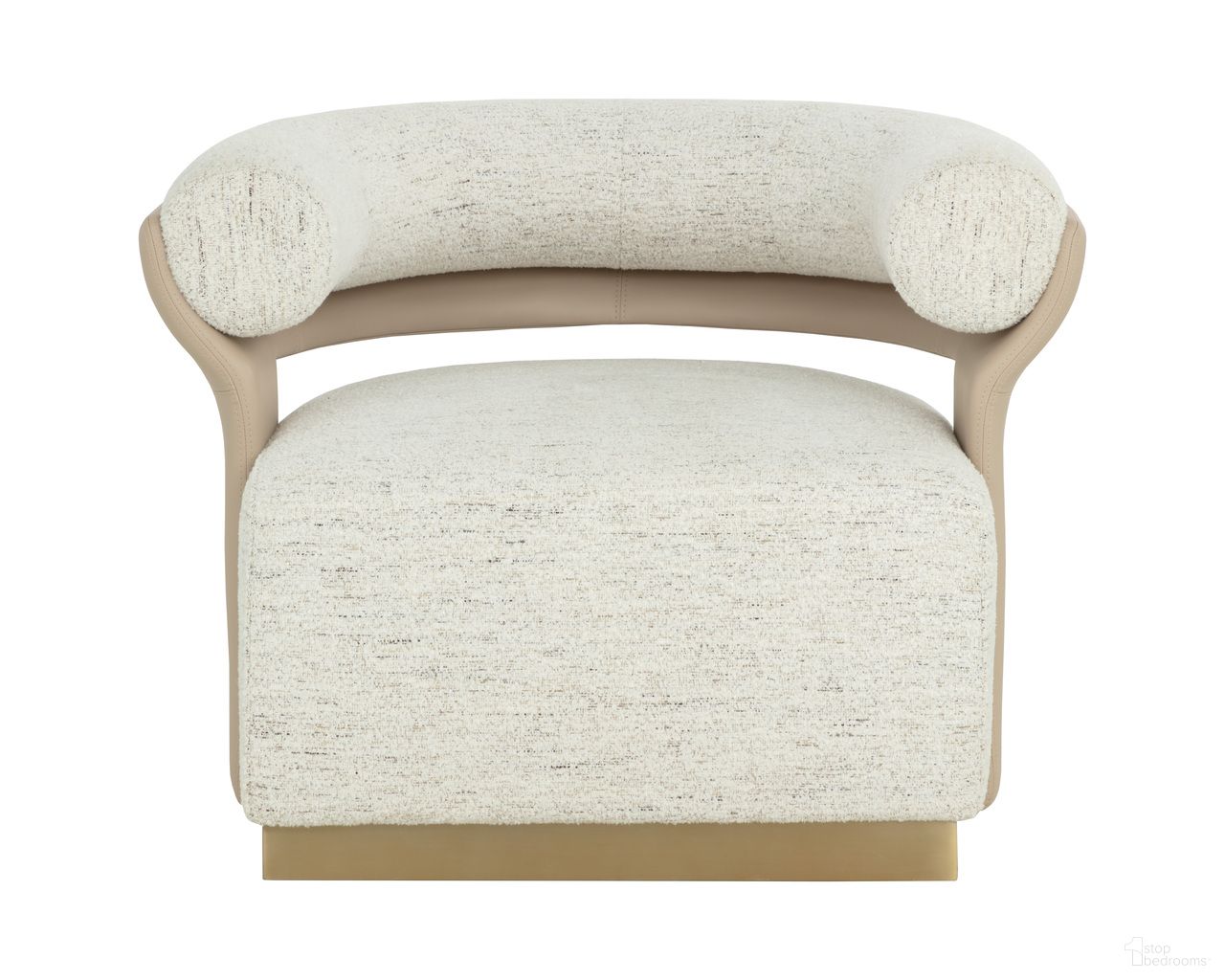 Olida Swivel Lounge Chair In Napa Beige and Hailey Moon