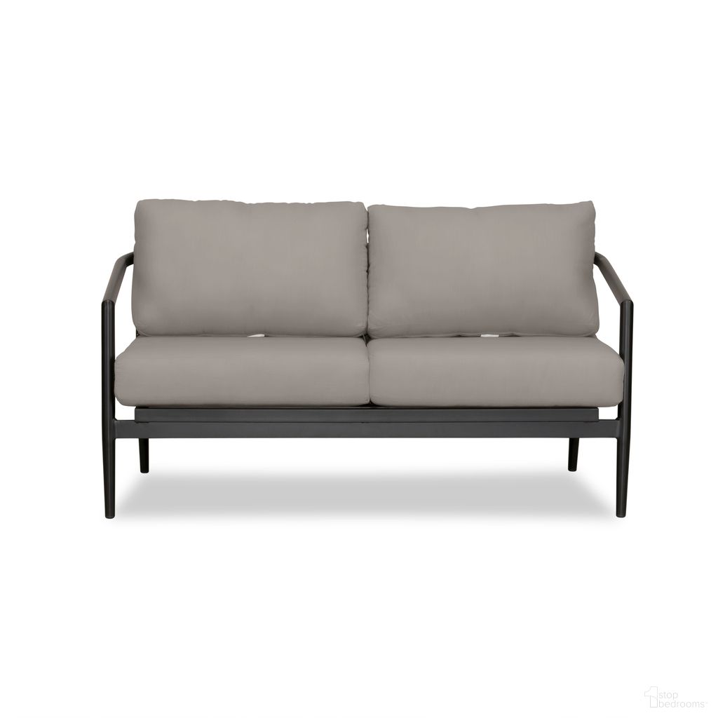 The appearance of Olio Loveseat In Canvas Charcoal and Black designed by Harmonia Living in the modern / contemporary interior design. This canvas charcoal/black piece of furniture  was selected by 1StopBedrooms from Olio Collection to add a touch of cosiness and style into your home. Sku: OLIO-BK-CO-LS-CC. Material: Aluminum.