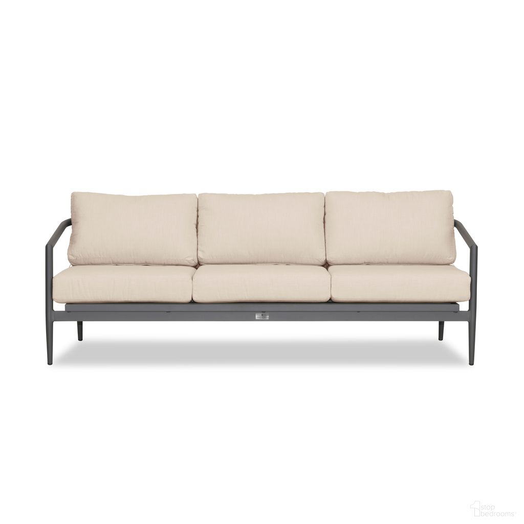 The appearance of Olio Sofa In Canvas Flax and Slate designed by Harmonia Living in the modern / contemporary interior design. This canvas flax/slate piece of furniture  was selected by 1StopBedrooms from Olio Collection to add a touch of cosiness and style into your home. Sku: OLIO-SL-PG-S-CF. Material: Aluminum.