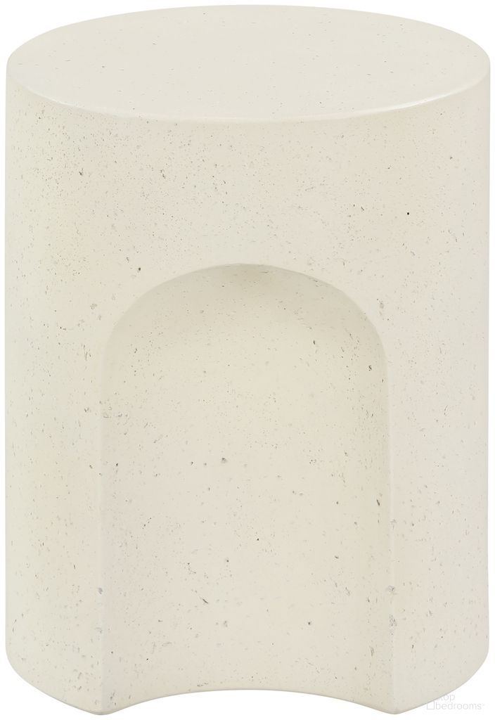The appearance of Olira Concrete and Fiberglass Indoor/Outdoor End Table In Cream designed by Meridian in the modern / contemporary interior design. This cream piece of furniture  was selected by 1StopBedrooms from Olira Collection to add a touch of cosiness and style into your home. Sku: 99028Cream-ET. Material: Concrete.