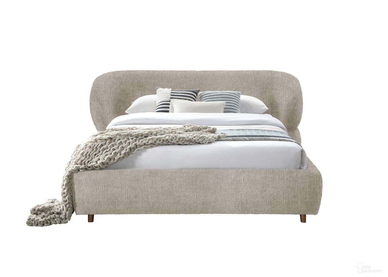 Olivia King Upholstered Bed In Latte