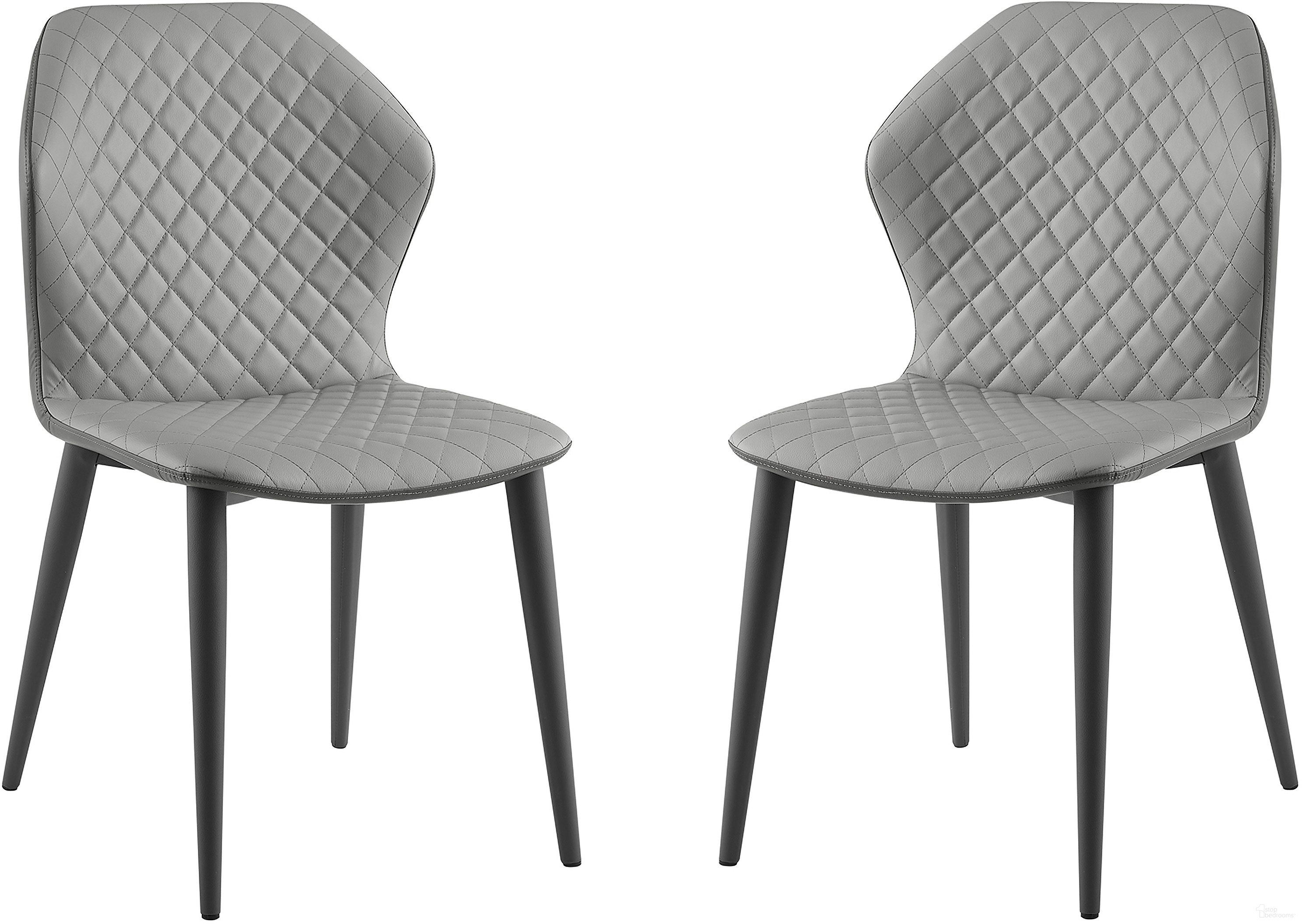 Olivia PU Leather Dining Chair Set of 2 In Gray