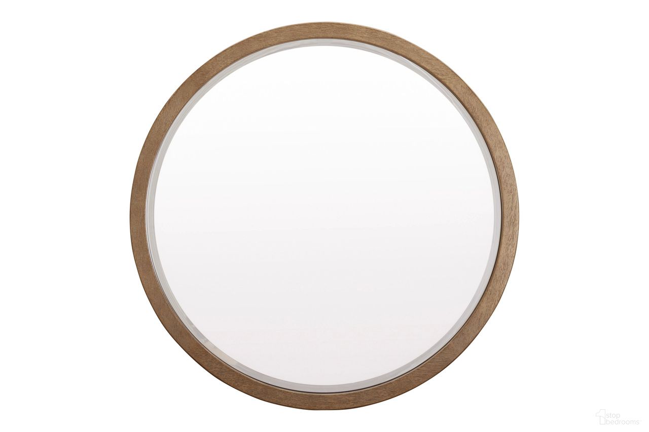 The appearance of Olivia Round Mirror In Sunkissed Beige designed by Aspenhome in the transitional interior design. This beige piece of furniture was selected by 1StopBedrooms from Olivia Collection to add a touch of cosiness and style into your home. Sku: I3153-464. Material: Wood.