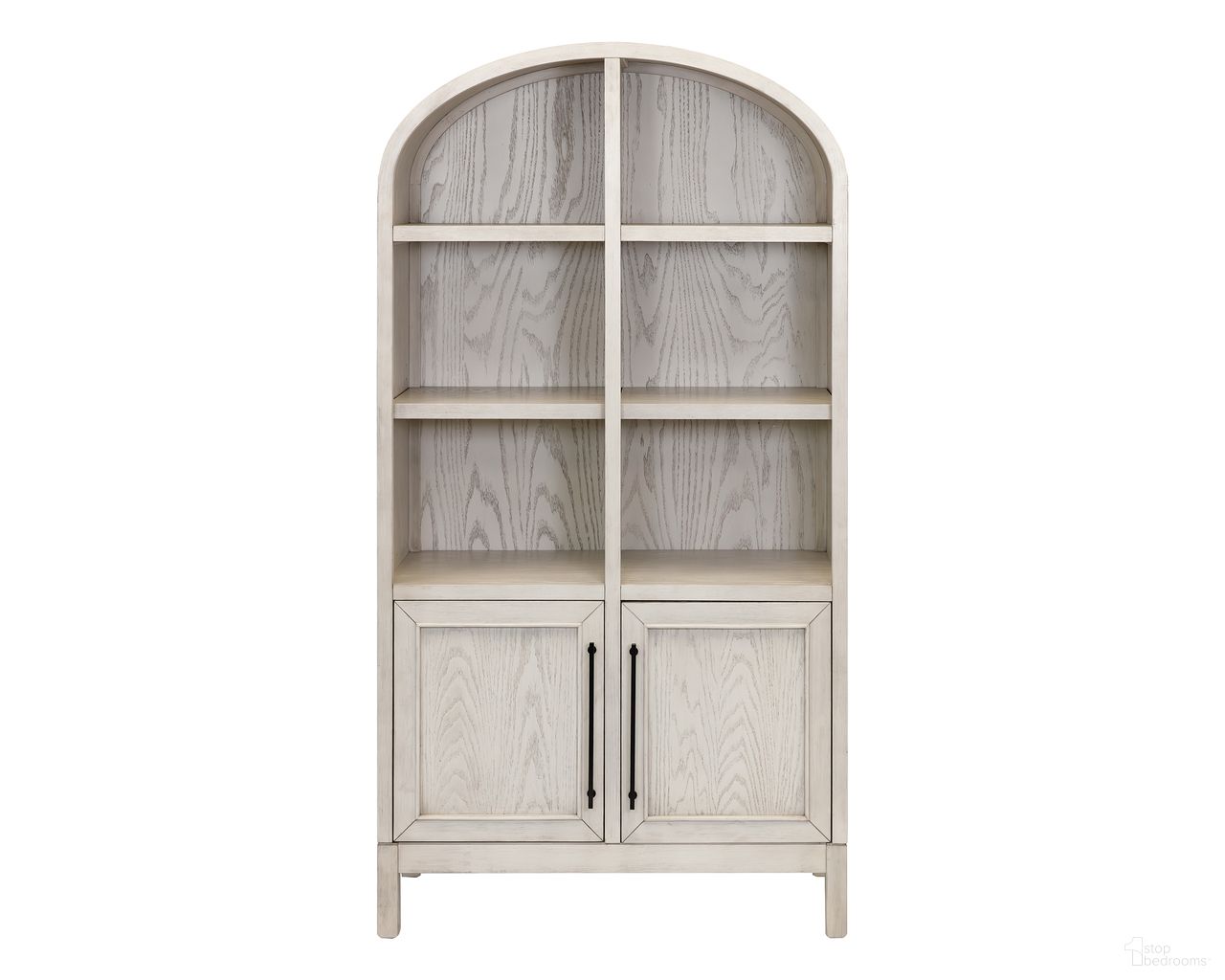 Olivia Wood Arched Display Cabinet/Bookcase In White