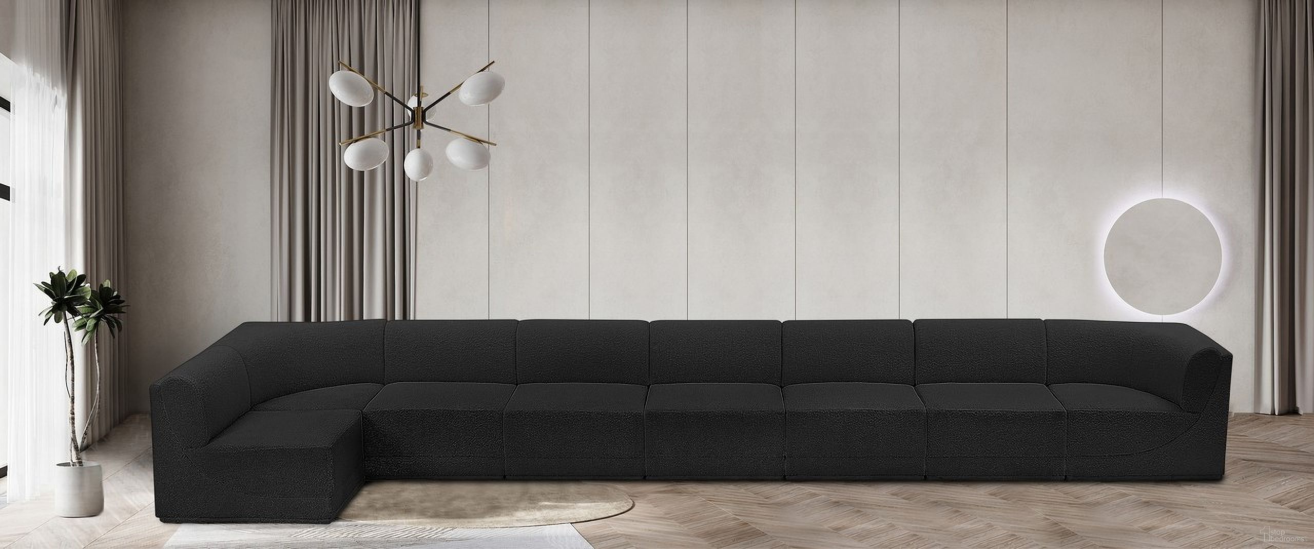The appearance of Ollie Boucle Fabric 8 Piece Modular Sectional In Black designed by Meridian in the modern / contemporary interior design. This black piece of furniture was selected by 1StopBedrooms from Ollie Collection to add a touch of cosiness and style into your home. Sku: 118Black-Armless;118Black-Armless;118Black-Armless;118Black-Armless;118Black-Armless;118Black-Armless;118Black-Corner;118Black-Corner. Layout: Modular. Material: Boucle.