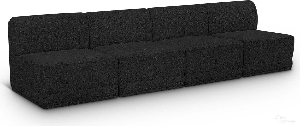 The appearance of Ollie Boucle Fabric 4 Seater Modular Sofa In Black designed by Meridian in the modern / contemporary interior design. This black piece of furniture was selected by 1StopBedrooms from Ollie Collection to add a touch of cosiness and style into your home. Sku: 118Black-Armless;118Black-Armless;118Black-Armless;118Black-Armless. Material: Boucle.