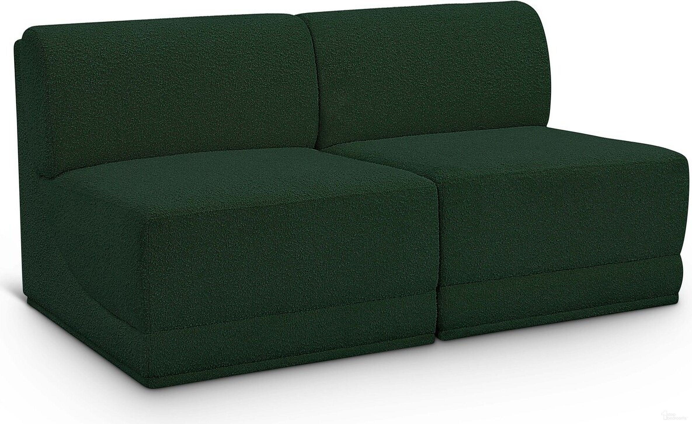 The appearance of Ollie Boucle Fabric 2 Seater Modular Sofa In Green designed by Meridian in the modern / contemporary interior design. This green piece of furniture was selected by 1StopBedrooms from Ollie Collection to add a touch of cosiness and style into your home. Sku: 118Green-Armless;118Green-Armless. Material: Boucle.