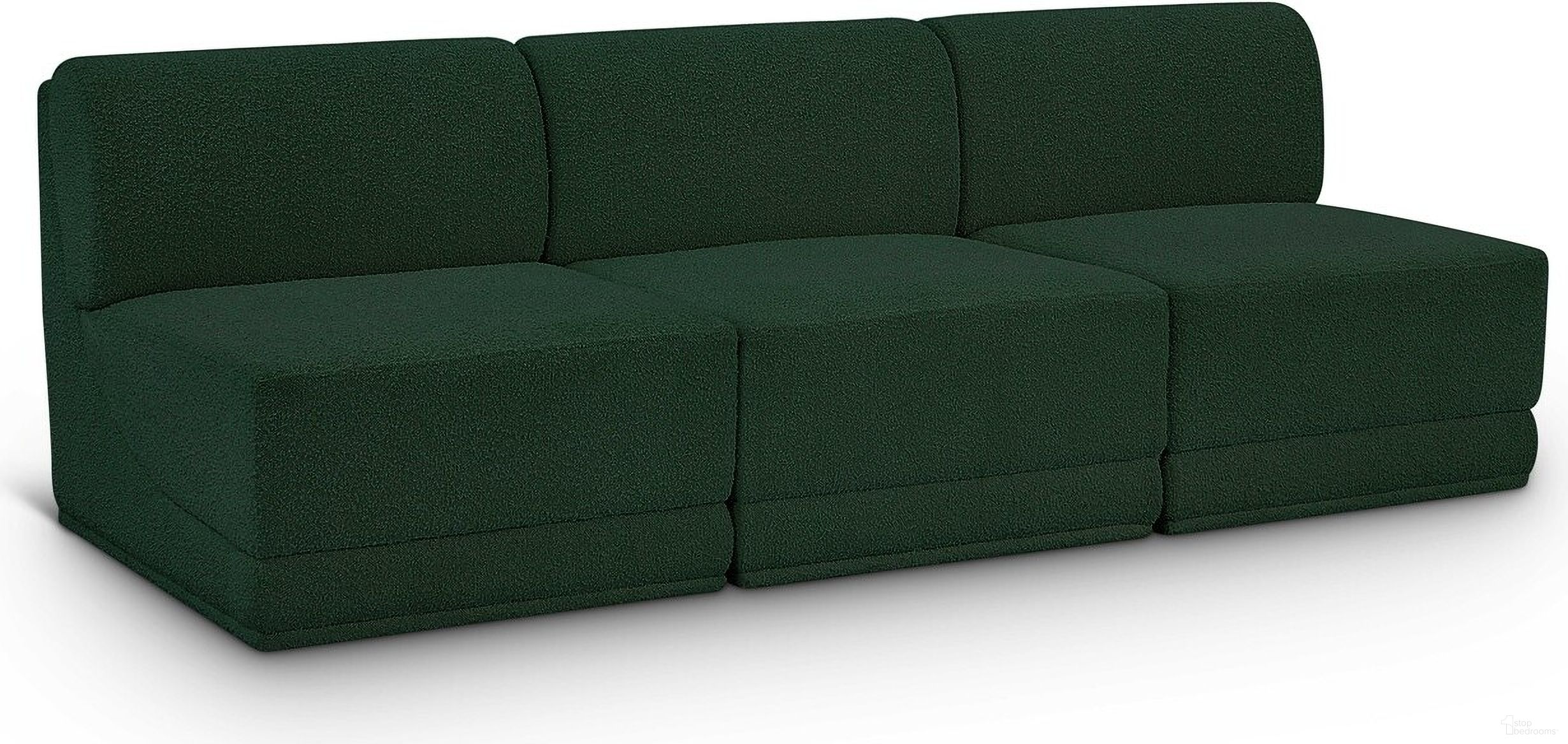 The appearance of Ollie Boucle Fabric 3 Seater Modular Sofa In Green designed by Meridian in the modern / contemporary interior design. This green piece of furniture was selected by 1StopBedrooms from Ollie Collection to add a touch of cosiness and style into your home. Sku: 118Green-Armless;118Green-Armless;118Green-Armless. Material: Boucle.