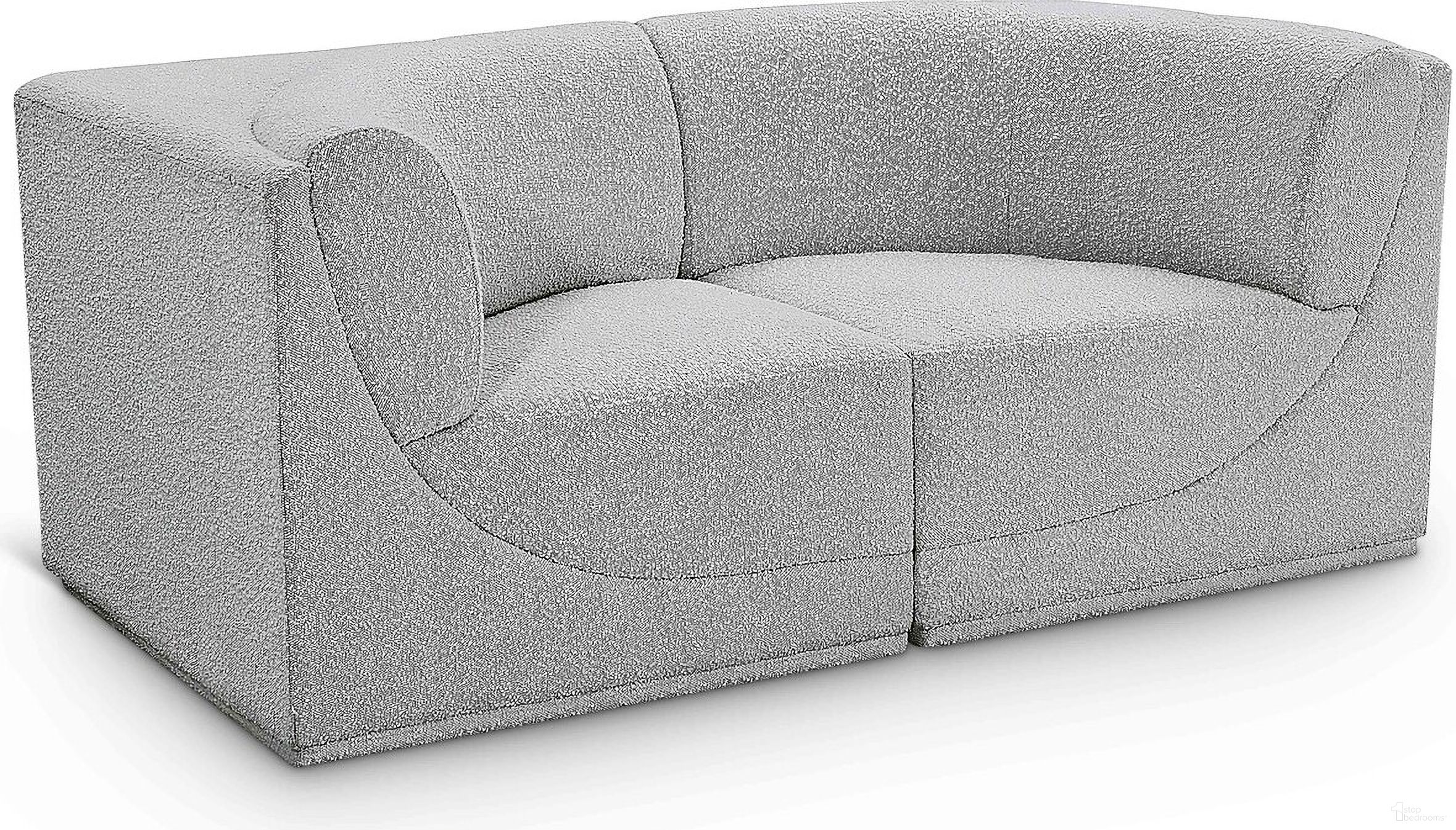 The appearance of Ollie Boucle Fabric 2 Seater Modular Sofa with Arm Support In Grey designed by Meridian in the modern / contemporary interior design. This grey piece of furniture  was selected by 1StopBedrooms from Ollie Collection to add a touch of cosiness and style into your home. Sku: 118Grey-Corner;118Grey-Corner. Material: Boucle.