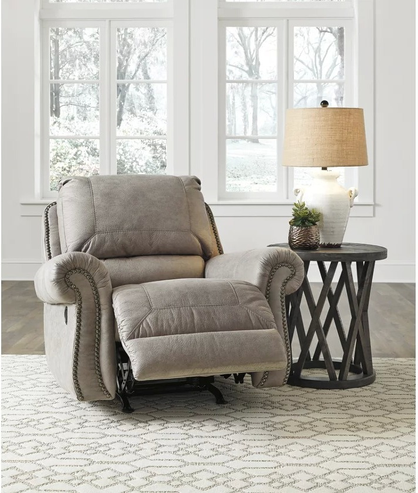 Olsberg Rocker Recliner In Steel by Ashley Furniture 1StopBedrooms
