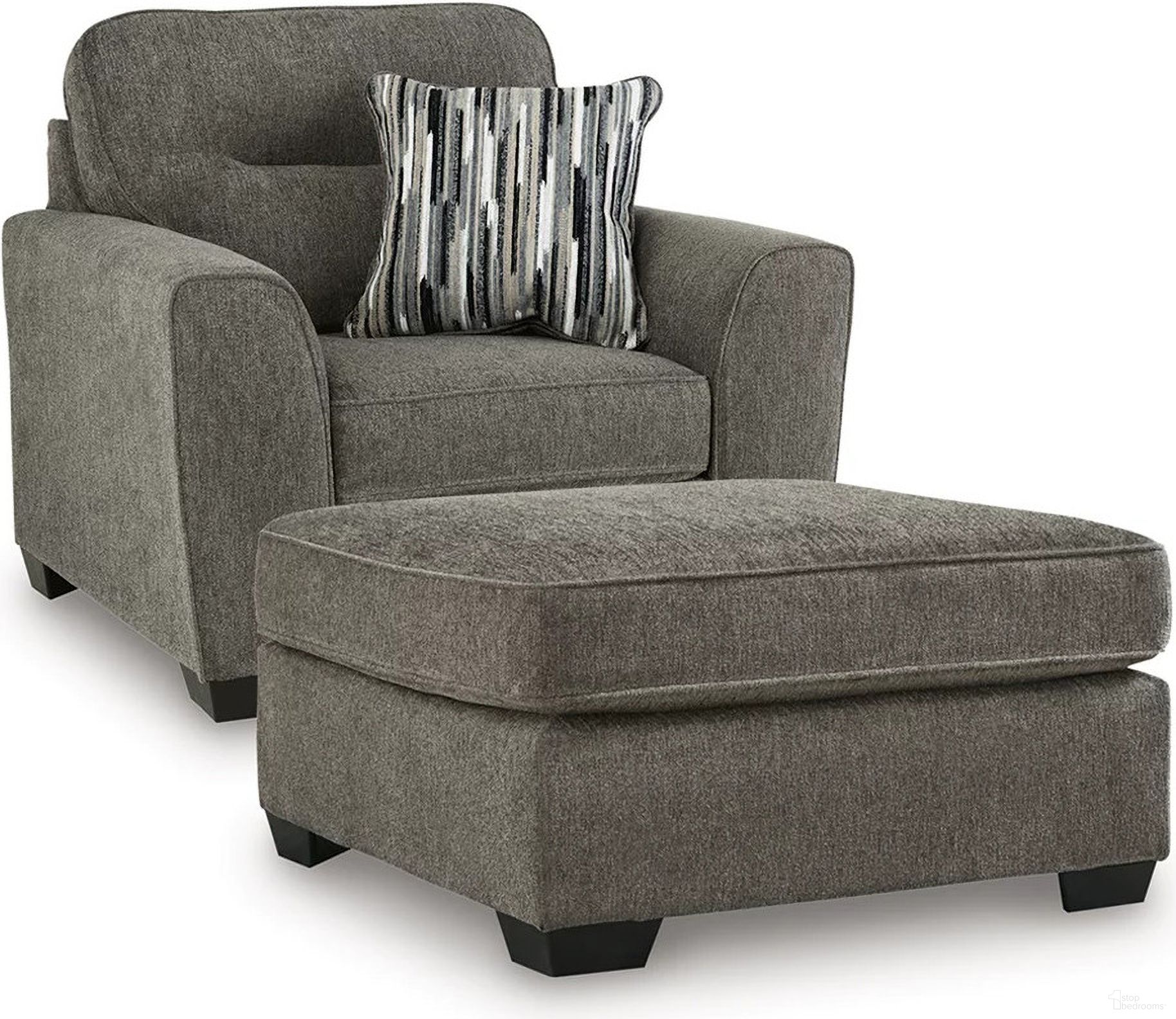 The appearance of Olten Oversized Chair and Accent Ottoman In Graphite designed by Signature Design by Ashley in the modern / contemporary interior design. This graphite piece of furniture  was selected by 1StopBedrooms from Olten Collection to add a touch of cosiness and style into your home. Sku: 3130523;3130508. Material: Fabric.