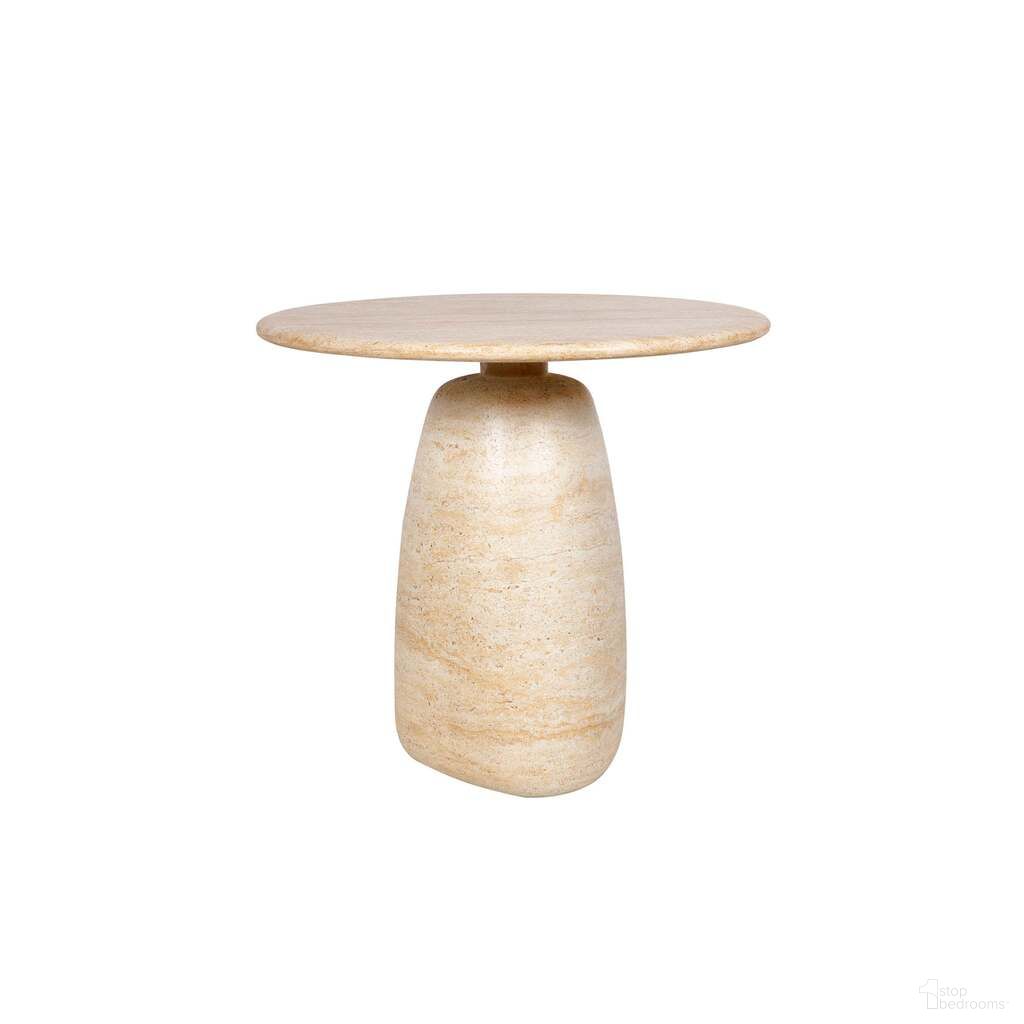 The appearance of Olympia Low Side Table In Light Travertine designed by LH Imports in the modern / contemporary interior design. This light travertine piece of furniture  was selected by 1StopBedrooms from Olympia Collection to add a touch of cosiness and style into your home. Sku: VT075S. Material: Concrete.