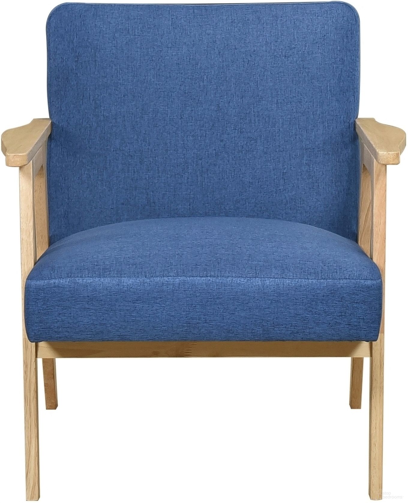 The appearance of Omara Accent Chair In Blue designed by Homelegance in the transitional interior design. This blue piece of furniture  was selected by 1StopBedrooms from Omara Collection to add a touch of cosiness and style into your home. Sku: 1106NABU-1. Material: Textured.