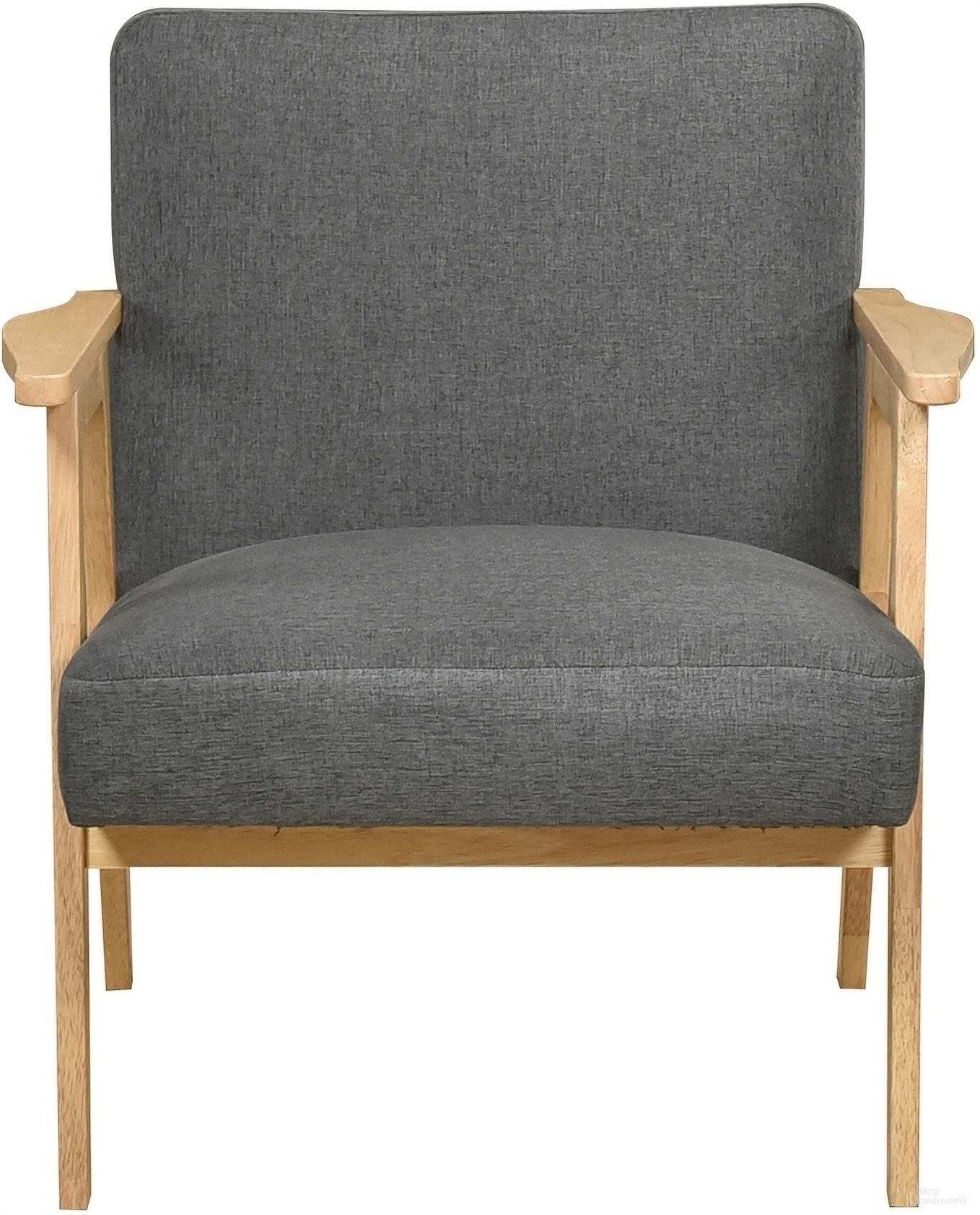 The appearance of Omara Accent Chair In Dark Gray designed by Homelegance in the transitional interior design. This dark gray piece of furniture was selected by 1StopBedrooms from Omara Collection to add a touch of cosiness and style into your home. Sku: 1106NADG-1. Material: Textured.
