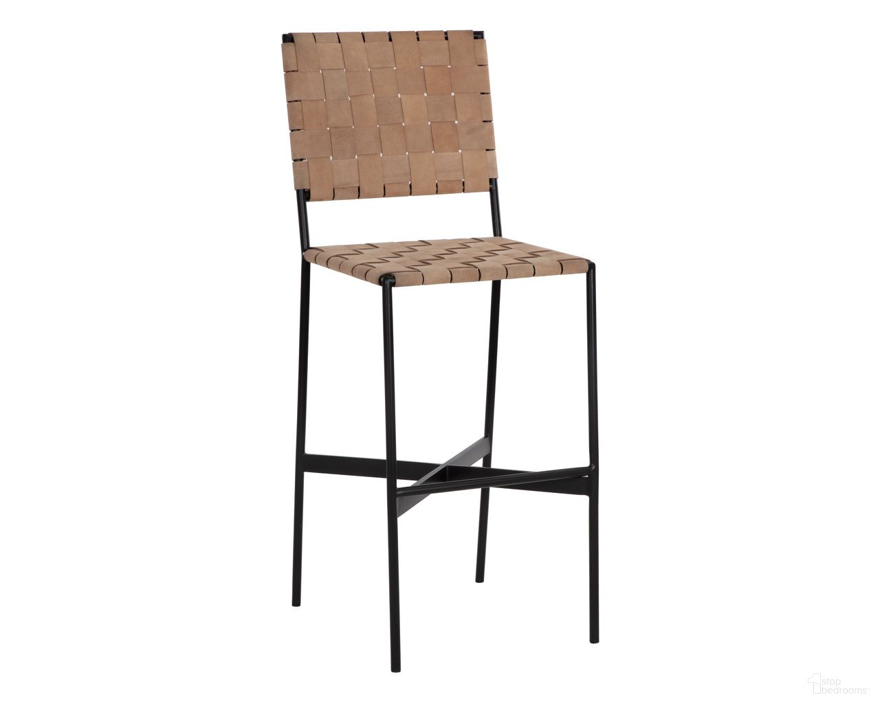 Omari Barstool In Suede Light Tan