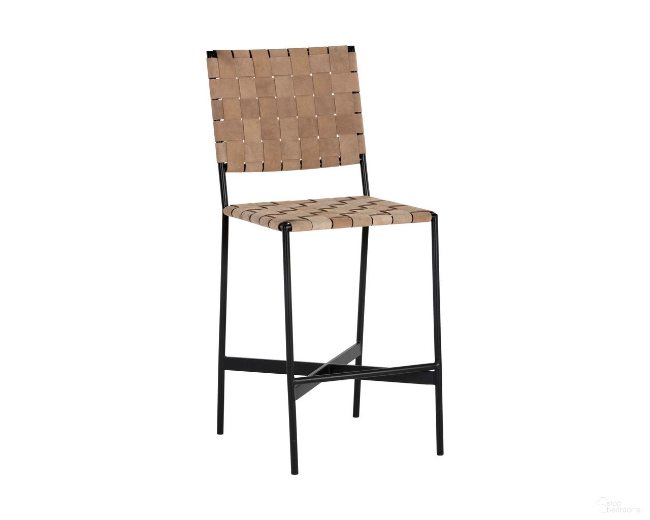 Omari Counter Stool In Suede Light Tan