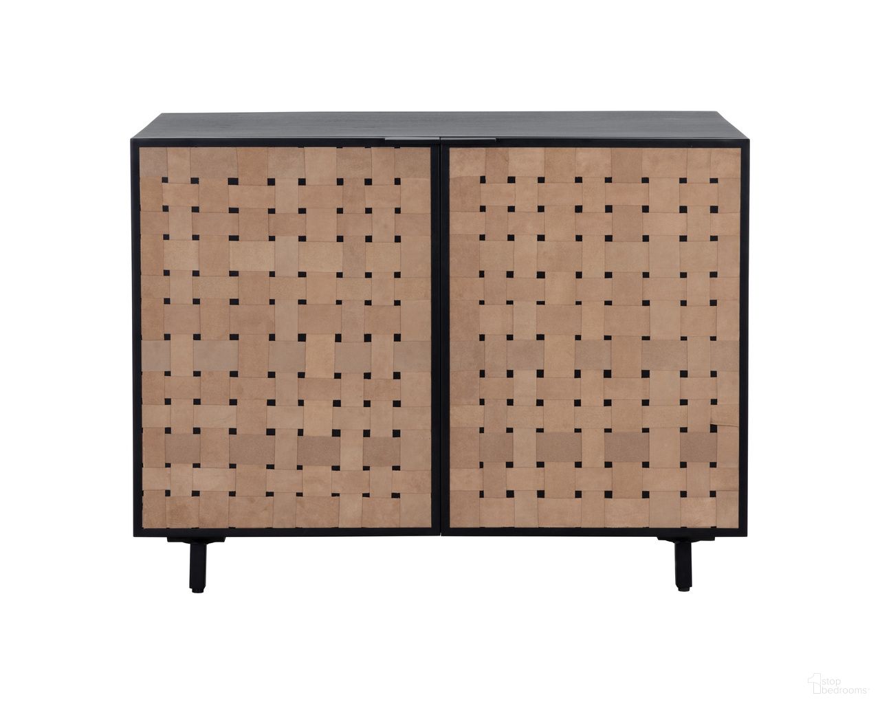Omari Small Sideboard In Suede Light Tan