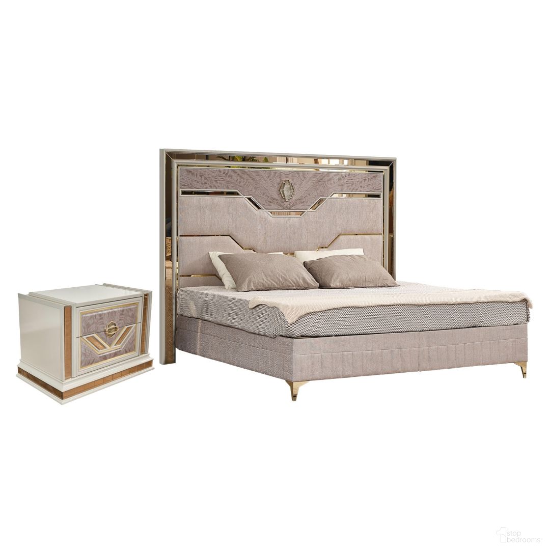 The appearance of Omary Panel Bedroom Set In Beige designed by Galaxy Home Furnishings in the modern / contemporary interior design. This beige piece of furniture was selected by 1StopBedrooms from Omary Collection to add a touch of cosiness and style into your home. Sku: 601955553568-1;601955553568-2;601955553568-3;601955553520. Bed Size: King. Material: Solid Wood.