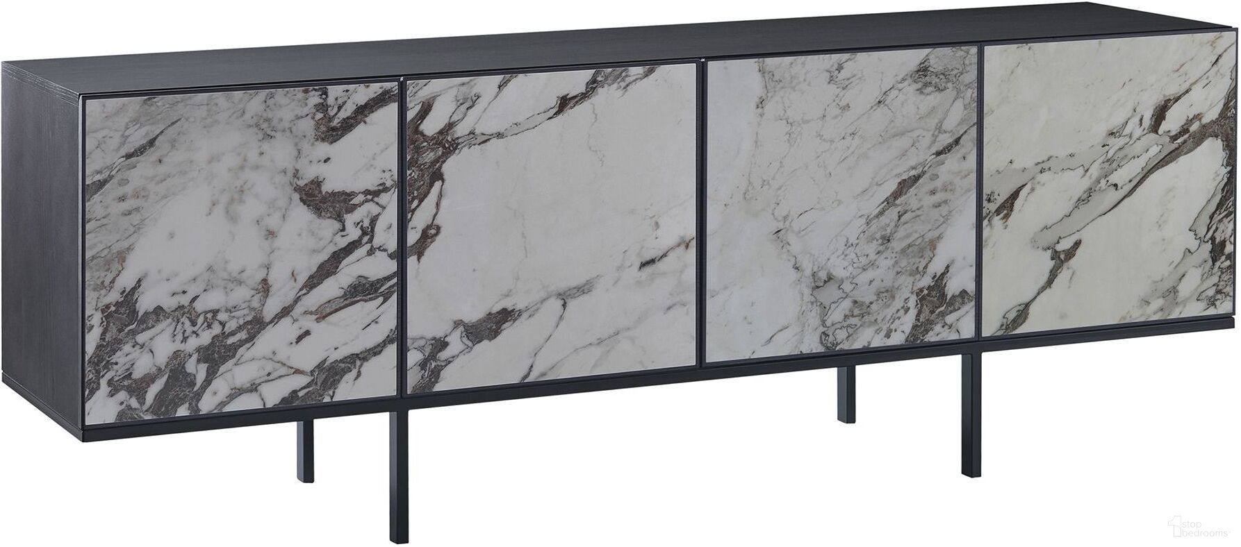 The appearance of Ombre Black Grey Sideboard designed by Bellini Modern Living in the modern / contemporary interior design. This white and black piece of furniture  was selected by 1StopBedrooms from Ombre Collection to add a touch of cosiness and style into your home. Sku: Ombre SB CPLU. Material: Ash Wood.