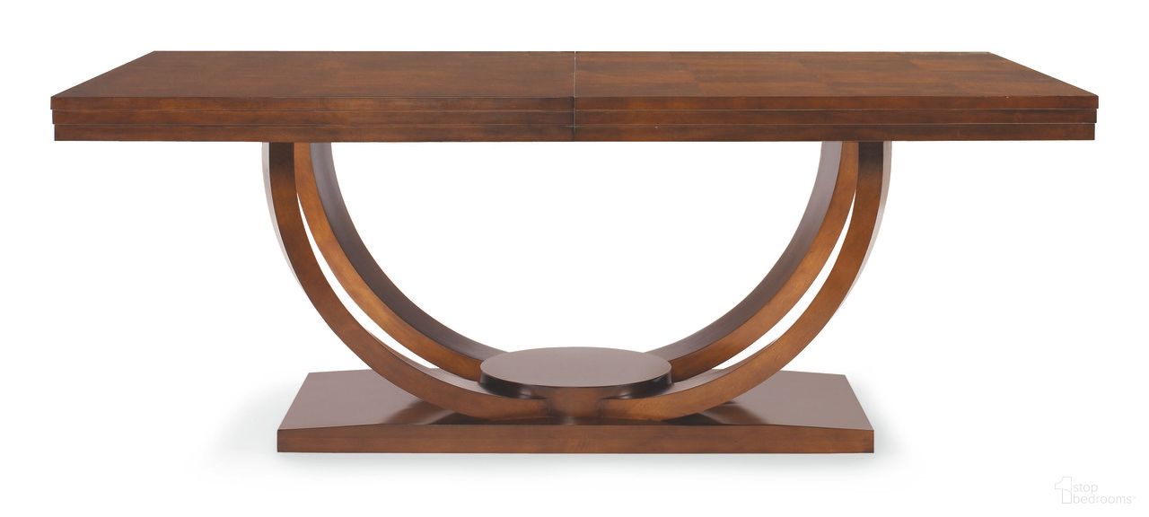 The appearance of Omni Cluster Maple Dining Table In Sable designed by Century Furniture in the modern / contemporary interior design. This sable piece of furniture  was selected by 1StopBedrooms from Omni Collection to add a touch of cosiness and style into your home. Sku: 55H-303. Table Base Style: Pedestal. Table Top Shape: Rectangular. Material: Maple. Size: 46" x 78".