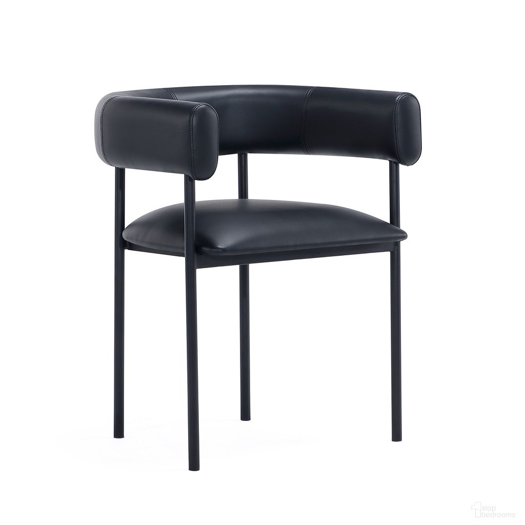 Onda Vegan Leather Metal Dining Chair In Black