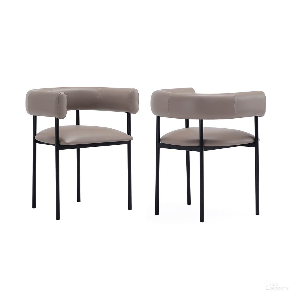Onda Vegan Leather Metal Dining Chair In Taupe